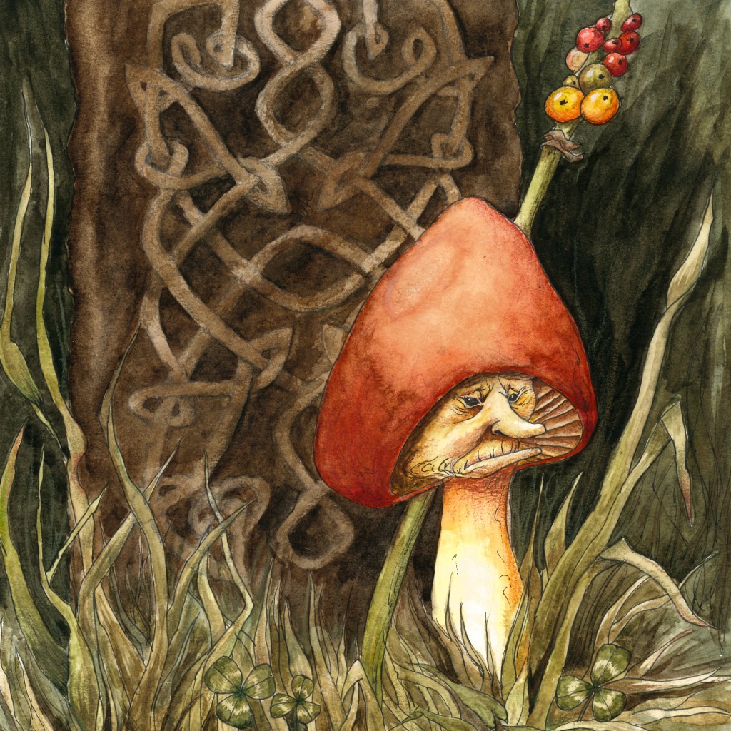 Wax cap mushroom painting
